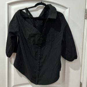 SHEIN curve woman brand new one shoulder button down shirt size 0XL